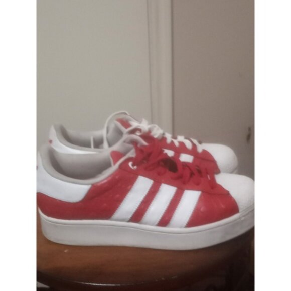 LIMITED EDITION!!! Size 9 Adidas Superstar Bold Heart Embossed - Scarlet W  2020